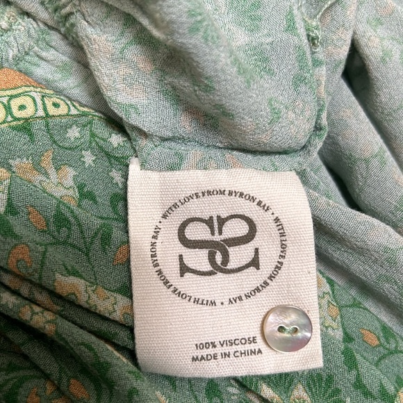 Spell Madame Peacock Button Through Gown Long Dress Emerald Color XL Patterned - Picture 11 of 12